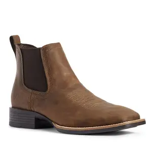 Booker Ultra Western Boot Distressed Tan Square Toe