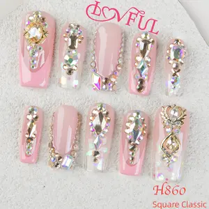 Lovful CLASSIC SQUARE Collection 1.3inch Handmade Acrylic Press On Nails | 10PCS, Reusable, Salon-Quality, Long-Lasting #DealsForYouDays