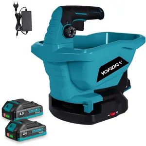 Yofidra Battery Fertilizer Sprayer - Portable Electric Lawn Sprayer, 3.3L Sprayer with 5m Spray Width, 6 Speeds, 8 Spray Stages, 800m² Capacity, Hand Sprayer for Seed Lawn Fertilizer Garden Outdoor