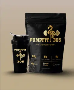 Grass-Fed Beef Protein Powder 41g + Creatine & BCAAs | Madagascar Vanilla Flavor with 20oz BPA-Free Shaker Bottle with Leak-Proof Lid & Stainless Steel Mixer Dietary - PUMPFIT 305