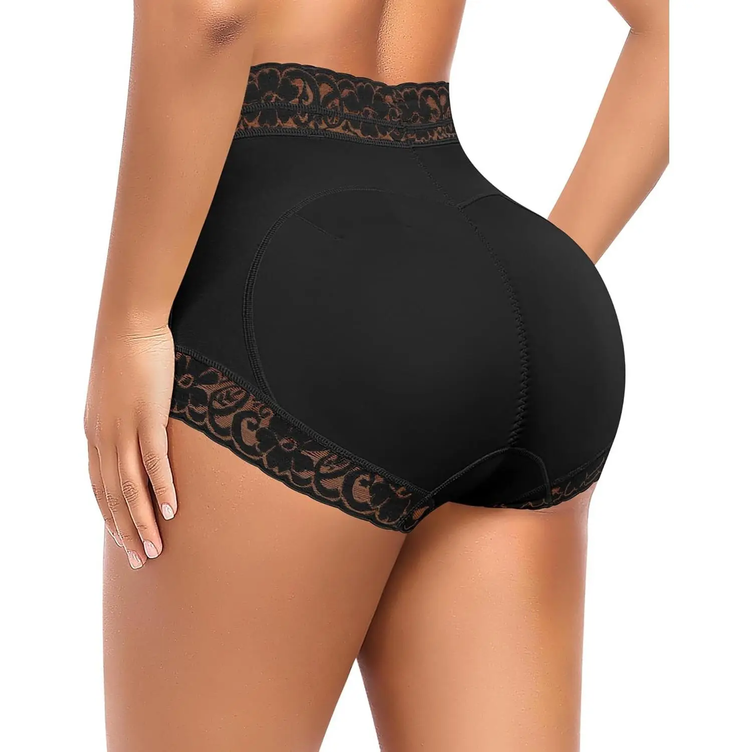 POP CLOSETS Butt Lifting Padded Underwear for Women - Lace Shapewear Panty with Booty Pads, High Waist Body Sculpting Compression Womenswear