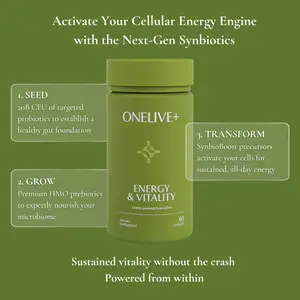 ONELIVE+ Energy & Vitality Probiotic and Prebiotic Dietary Supplement