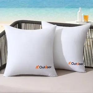 Pack of 2 18x18 Outdoor  Throw Pillow Inserts, Decorative Water-Resistant Pillow Cushion for Patio Garden