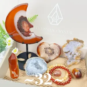 1 Count 1000g Natural Crystal Set Including Moon Star, Carved Tower, Crystal Cube & More