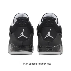 Black and Grey Gradient Suede and Mesh Mid-Top Retro Basketball Shoes