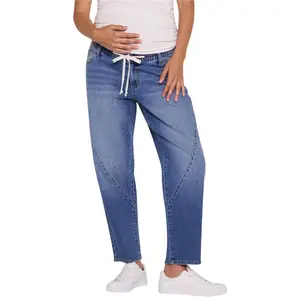 Drawstring Pull On Barrel Jean