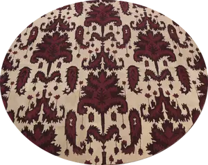 Abstract Round Rug 12x12 with Intricate Maroon and Cream Design for Modern Interiors
