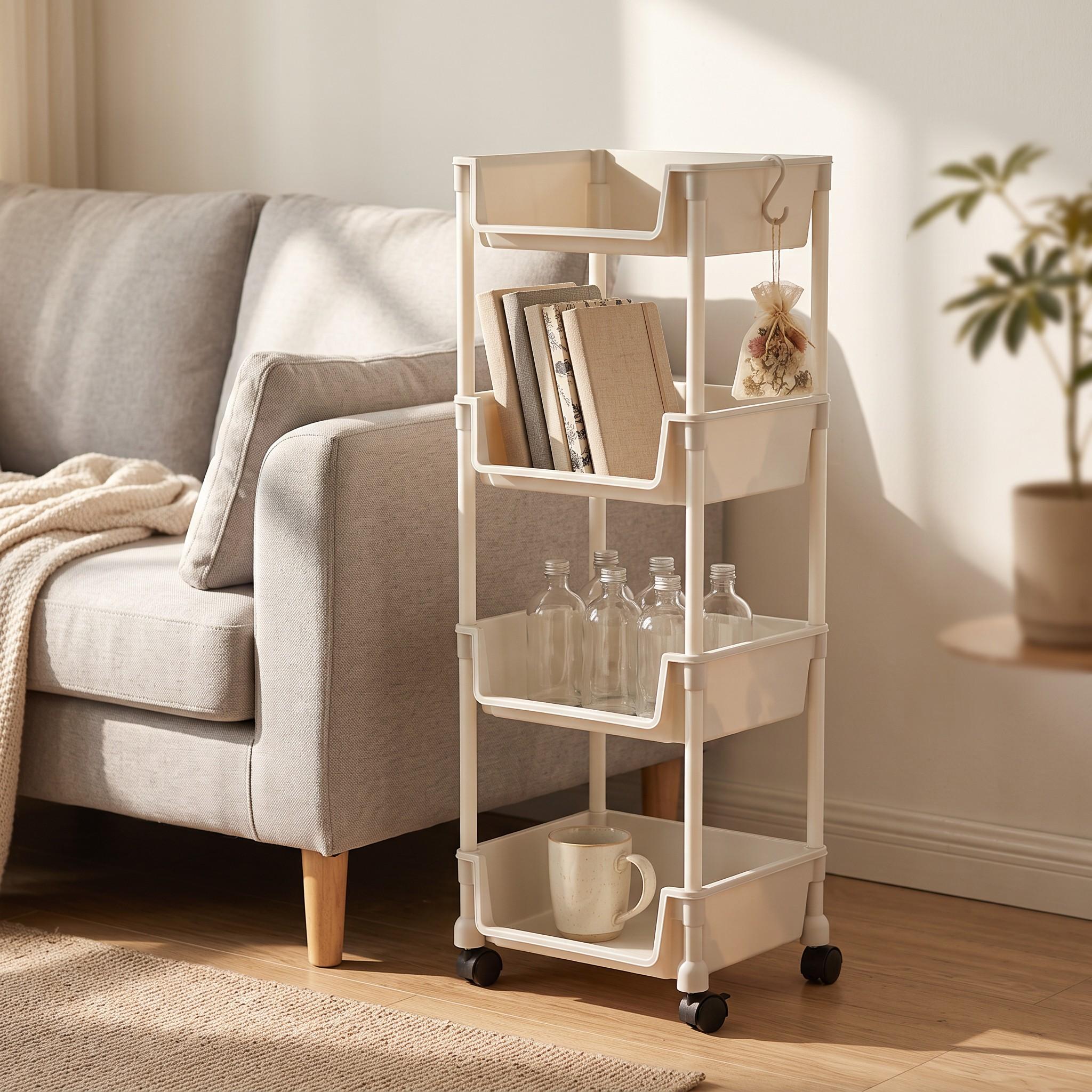 *Rolling  Cart with Wheels, Multi-Layer Adjustable Freestanding Shelf, Space Saving Plastic Organizer, Portable Easy Install  Unit for Kitchen Bathroom Bedroom Living Room - Memorial Day Deals & Memorial Day Sale storage work hat metal
