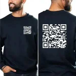 Funny FU QR Code Sweatshirt 2 sides for a Playful and Casual Look Unisex Classic Cotton