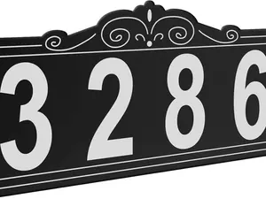 House Numbers for Outside, Address Numbers for House, 13.4 x 6.3 Inch Featuring 4Sets of 0-9 Numeric Combinations, Waterproof, Rustproof, Address Plaque,Address Sign, House Numbers, Indoor/Outdoor Use. Street, Home, Hotel, Office,Black(Wall Mount)