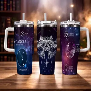 Cancer 40oz Tumbler Crab Zodiac Horoscope Mug Birthday Idea Gift
