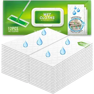 36 Count Wet Pad Refill Heavy Duty Compatible with  Sweeper Mop, Disposable Wet Mopping Cloths for Multi-Surface Floor Cleaning, Unscented