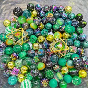 March Promotion Creative Acrylic Silicone Beads Mix, Beading Accessories, Used for Charm Pens, Bracelets, Keychains, DIY Jewelry Making Supplies