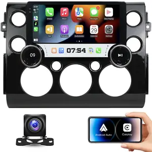 10.1'' Double Knobs Android Car Stereo Radio for 【Toyota FJ Cruiser 2007-2018】 with Wireless Carplay Android Auto, Touchscreen Head Unit GPS Bluetooth WiFi FM/RDS EQ Backup Camera SWC