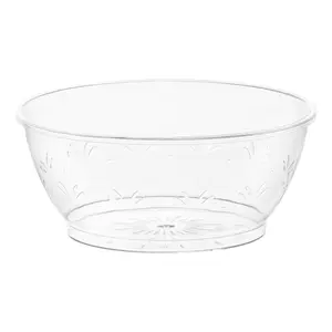 Clear Floral Round Disposable Plastic Soup Bowls (10 oz.)