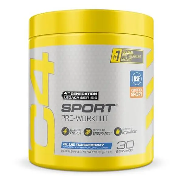 Cellucor C4 Sport Pre Workout Powder Blue Raspberry - Pre Workout Energy with 3g + 135mg Caffeine and Beta-Alanine Performance Blend - NSF Certified for Sport | 30 Servings
