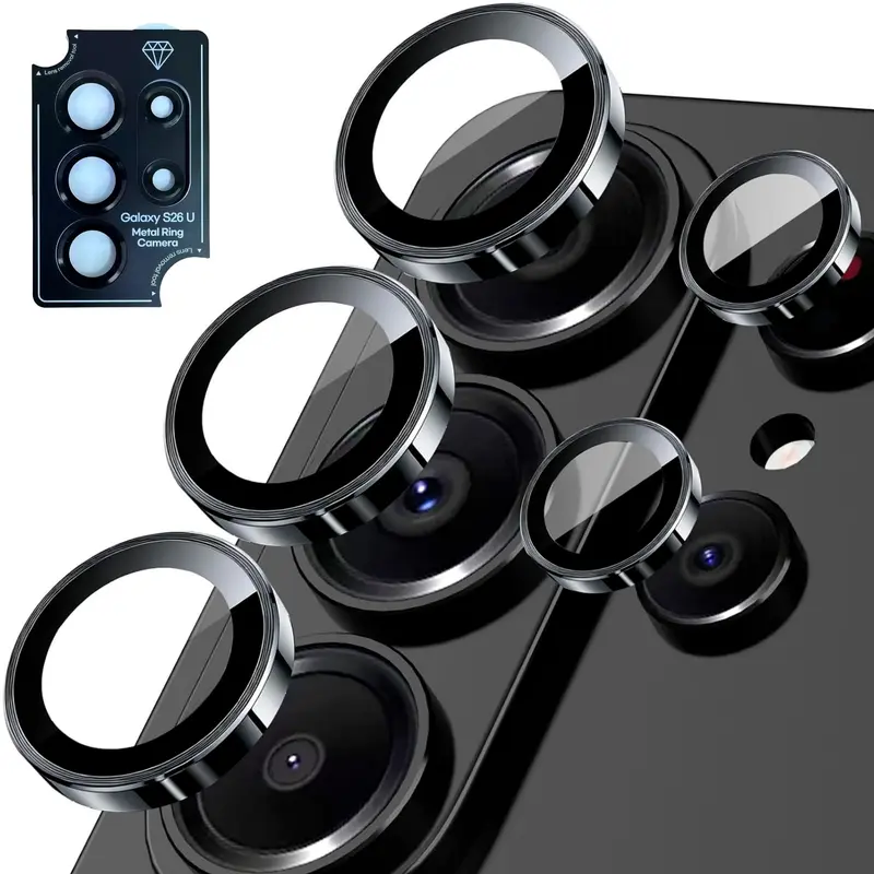 Samsung S26 Ultra/s26 Plus Phone Camera Lens Protector, 9h Hardness Tempered Glass, Silver Color, for S25 Ultra/s24 Ultra A37/a57 Z Fold 8 Ultra Z Flip 8 Cellphone Accessories