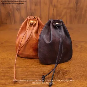 JSERYISGN Colorful Carry-All Pouch | Warm Brown & Deep Purple | Retro Design, Compact yet Spacious | A Personality Accessory