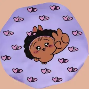 black cartoon character sleeping bonnet
