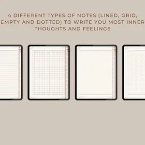 HER PREGNANCY 4 Types of Notes Lined Grid Empty Dotted for Inner Thoughts and Feelings Journal