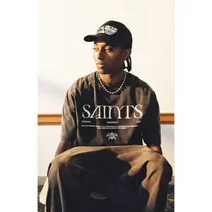 Pacsun Men's Saints Washed Cropped Boxy T-Shirt