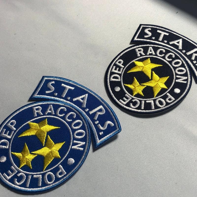 Oval shape RACCOON POLICE Blue or black Patch Morale embroidery Hook Tactical uniform Costume Resident rpd Movie Cosplay shirt jacket evil