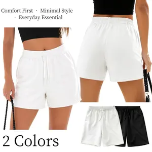 Unisex Casual Shorts, Black & White Minimal Everyday Lounge Shorts, Relaxed Fit Summer Shorts for Men and Women, Easy Match Basic Shorts for Home, Streetwear, Gym and Daily Wear