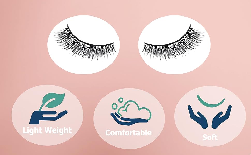 Natural Look Cat Eye Short False Eyelashes Wispy Fake Mink Soft Comfortable Fluffy Lashes (5 Pairs, N215)