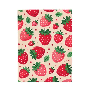 Strawberry Fields Velveteen Plush Blanket | strawberry blanket