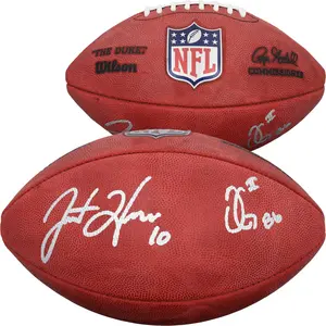 Justin Herbert and Oronde Gadsden II Los Angeles Chargers Autographed Duke Full Color Football - Fanatics Authentic Certified