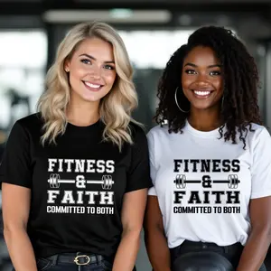 Fitness & Faith T-Shirt | Committed to Both T-ShirtFitness & Faith T-Shirt | Committed to Both T-Shirt