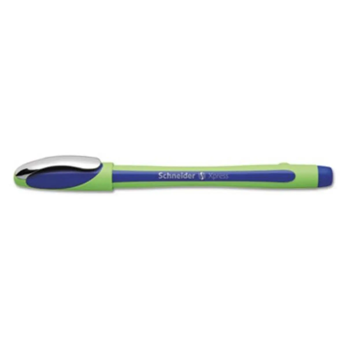 Stride RED190003 Schneider Xpress Fineliner Stick Pen - 0.8mm, Blue & Green Barrel, Cap with Metal Clip, Cap-Off Ink, Ergonomic Shape, Expressive Striking Writing, Pack of 10, Rulers