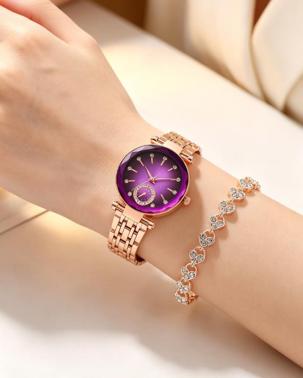 Bling Diamond Dial Women Luxury Quartz Watch, Elegant Fashion Casual Wristwatch, Stylish Jewelry Watch Gift for Birthday Holiday Party