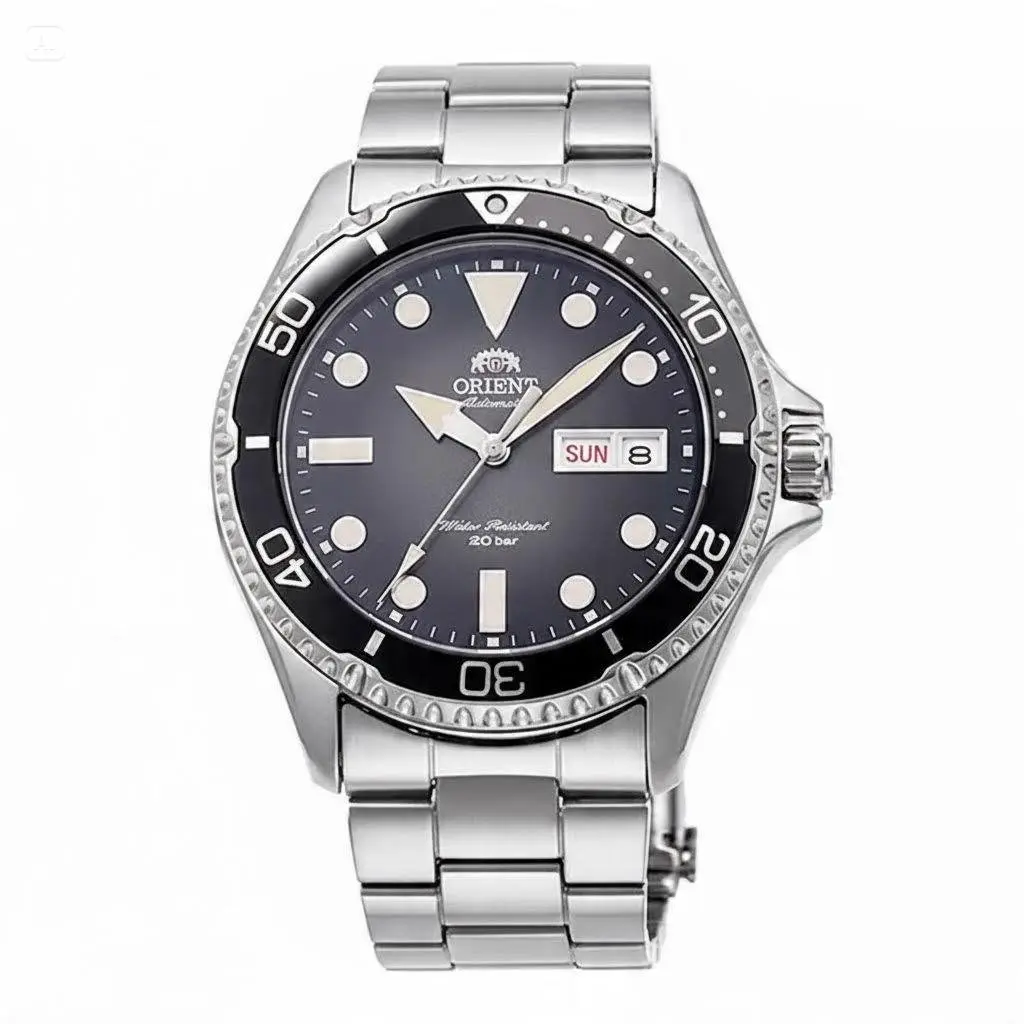 Orient Kamasu Men’s Automatic Dive Watch, 200M/20BAR Water Resistant, Pepsi Rotating Bezel, Day Date Display, Luminous Markers, Stainless Steel Bracelet, Multiple Dial Colors, Professional Diver Mechanical Wristwatch, Gift For Divers & Watch Collectors