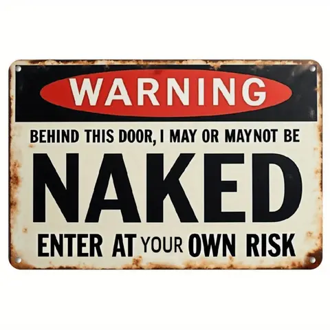 Decorative Sign 12X 8Inch Vintage Metal Sign Wall Art Warning I May Or May Not Be Able To Enter Behind This Door At My Own Risk Humorous Rustic Iron Art Home Decor No Electricity Needed For Horizontal Iron Sheet Painting