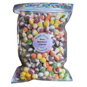 Sour Rainbow Clouds - Freeze Dried Candy sweets, skizzles 3 sizes ( 2oz , 6oz , 16oz ) Snacks on the go - crunchy