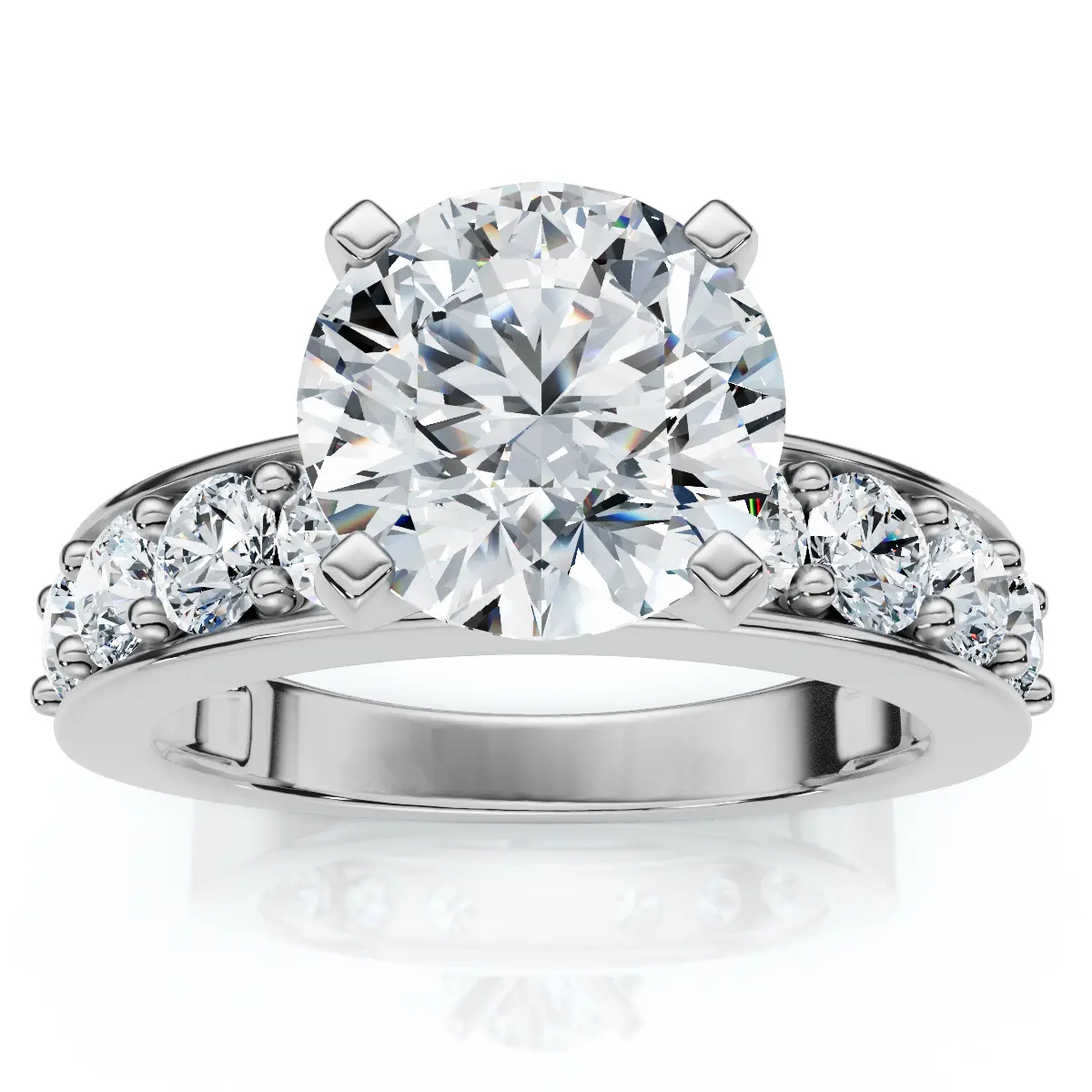 Certified 2.90Ct Round Diamond Engagement Ring 14k Gold or Platinum Lab Grown