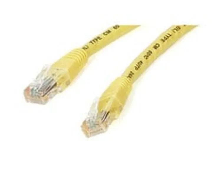 Startech C6PATCH35YL Molded Category 6 Patch Cable - 35 ft PVC, Durable Yellow Jacket, ETL Verified, Strain Relief, Colored Hoods for Departmental Color Coding, Connects Workstation to Wall Outlet, Compatible with Adapter Cable Network Transceivers