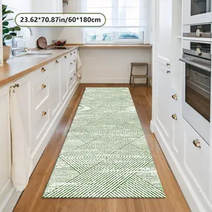 Velvet 850g Long Rug, Lemon Geometric Knitted Pattern, Kitchen Carpet, Easy Clean, Multiple Sizes Available