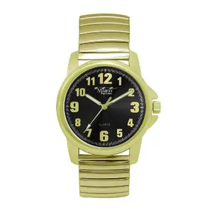 Hyattsville Milano Expressions Gold Flex Band Watch With Black Dial