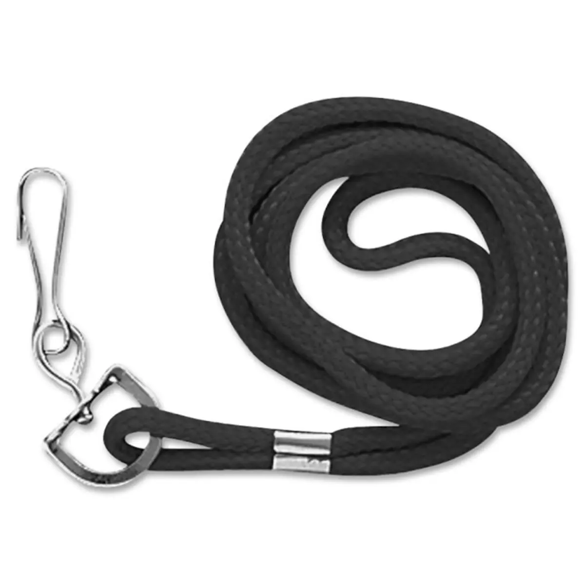 212 MAIN Baumgartens BAU Standard Black Nylon Cord Lanyards - Easy Connect Lanyard for ID Badge, Name Tag Lanyards, Computers & Office Equipment Parts