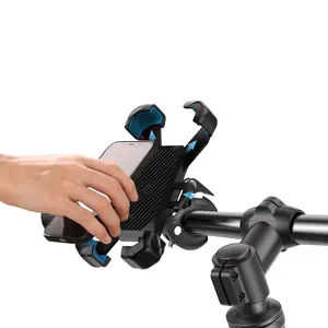 Motorcycle Phone Mount with Shockproof Design, Dual Shock Absorbers for 4.7-7.0 Inch Devices, Handlebar Smartphone Holder for Biking, Motorcycle Accessories