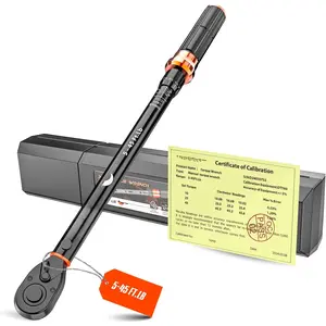 Torque Wrench 3/8 Drive (5-45 Ft. Lb/ 6.8-61 N.m) 72  Reversible  Torque Wrench +-3% High Accuracy Dual-Scales Torque Wrenches for