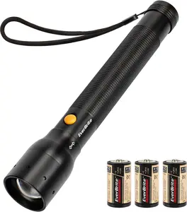 Ultra Bright Tactical Flashlight, 900 Lumen Zoomable Adjustable Focus, 3 Light Modes, Heavy-Duty Aluminum Torch for Hurricane Supplies Camping, Includes 3C Alkaline Batteries