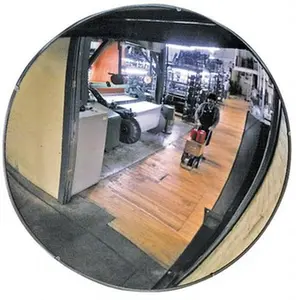 PRO-SAFE 13" Diameter Home Decor Convex Lens Safety Mirror, Outdoor Round Traffic & Inspection Mirror, Glass Lens, Laminated Hardboard Backing, 1-1/8" Height, 15 ft. Max Covered Distance CR-13