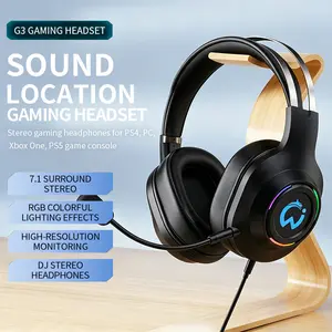 Stereo gaming headphones for PS4, PC, Xbox One, PS5 game console, PC and laptop, headphones with microphone, LED lights, 7.1 surround stereo,wired headphones, RGB lighting, USB-A, high-resolution studio monitoring/mixing/DJ stereo headphones Dual Bt Audio