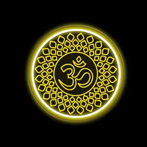 Om Buddha neon sign, Meditation light decor, Yoga wall decor, Mandala wall art, Home gym decor, Buddha symbol gifts, Yoga gifts, Meditation gift Zen Art Yoga Studio Pilates Studio Art Meditation-Yellow