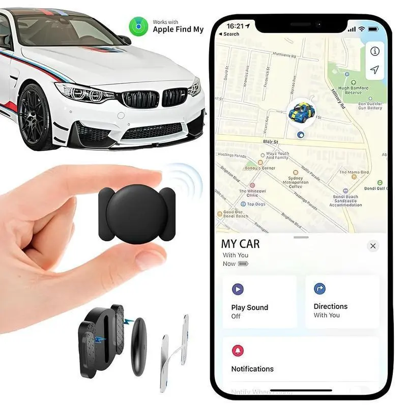 Mini GPS Vehicle & Pet Tracker - 1 Pcs Hidden Wireless GPS Trackers with Waterproof Magnetic Case, Batteries Compatible, iOS Supported for Cars, Dogs, Device