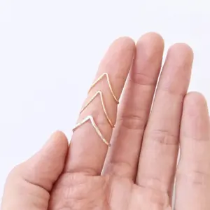 Minimalist V Ring | 14K Gold Filled Chevron Ring | Silver, Rose Gold, or Gold Thumb & Midi Ring
