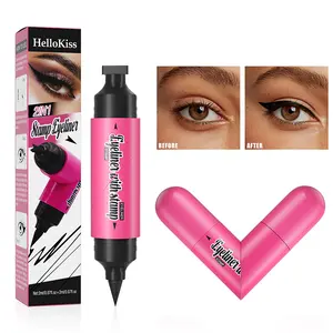Rotating Eyeliner Stamp Pen – Dual-Head Design with Wing Stamp, Quick-Dry, Long-Lasting, Smudge-Proof for Easy Cat Eye, Sharp Winged Lines & All-Day Makeup Wear - Beginner Friendly Everyday Makeup Tool for Women, Women's cosmetics, Makeup tools.